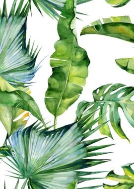 Watercolor Tropical Pat 08