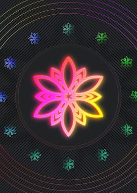 Neon Sacred Geometry Glyph