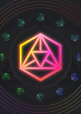 Neon Sacred Geometry Glyph