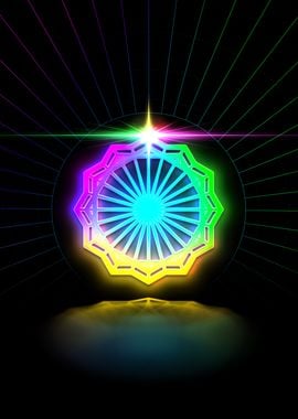 Neon Sacred Geometry Glyph