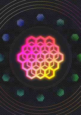 Neon Sacred Geometry Glyph