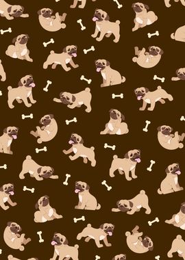 Pug Cute Puppy Dog Pattern