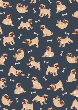 Pug Cute Puppy Dog Pattern