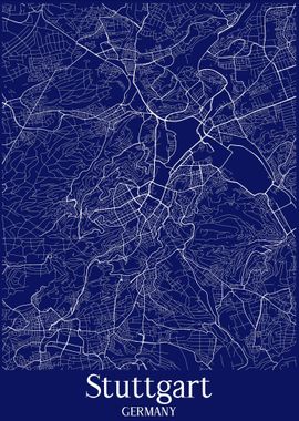 Stuttgart City Map Germany