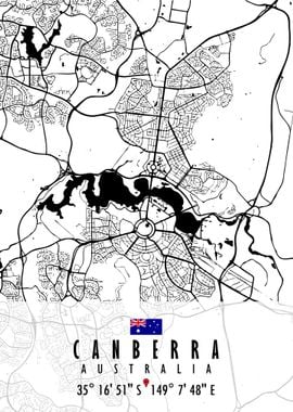 CANBERRA MAP AUSTRALIA