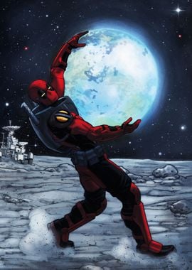 Deadpool Hugging Moon