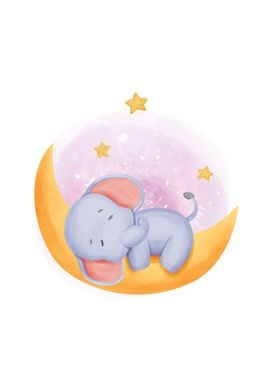 Moon Elephant sleeping