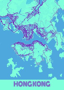 Hong Kong City Map China