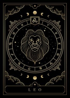'Lion Tarot card' Poster, picture, metal print, paint by Michael ...