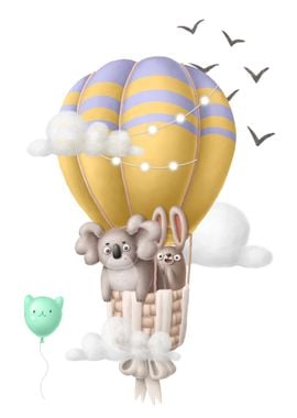 Rabbit hot air balloon