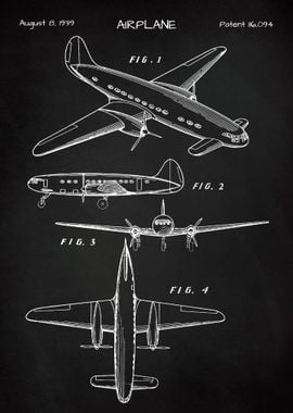 AIRPLANE CHALK BLUEPRINT