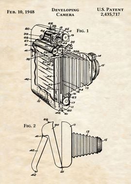 CAMERA VINTAGE BLUEPRINT