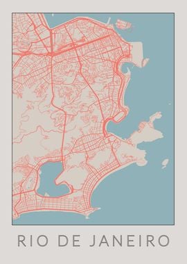 Rio De Janeiro Vintage Map