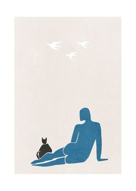 Woman and Cat