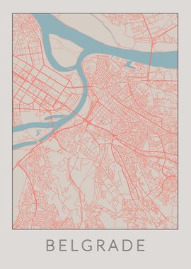 Belgrade Vintage Map