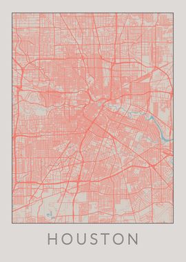 Houston Vintage Map