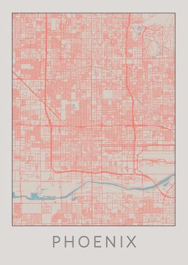 Phoenix Vintage Map USA