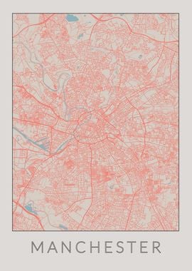 Manchester Vintage Map UK