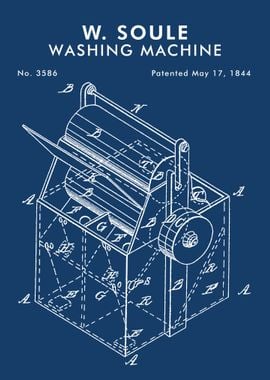 LAUNDRY PATENT 1844 BLUE