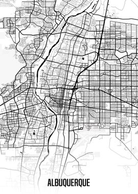 Albuquerque white map