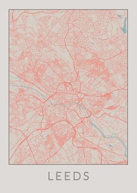 Leeds Vintage Map UK