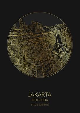 Jakarta Black Gold Map