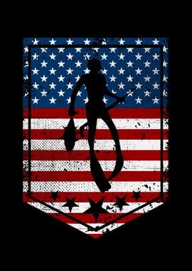 USA Spearfishing Gift' Poster, picture, metal print, paint by Phil