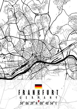 FRANKFURT MAP GERMANY