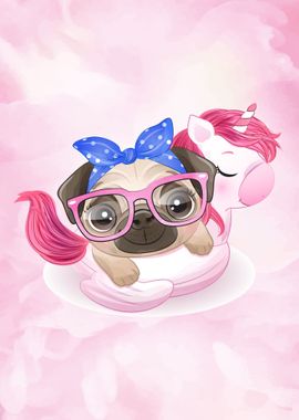 Sweet cute pug puppy