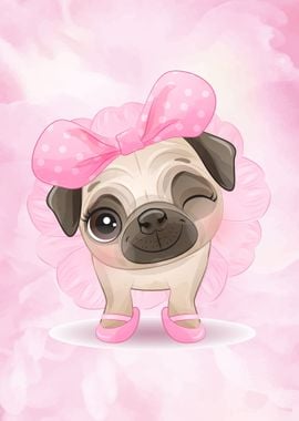 Sweet cute pug puppy