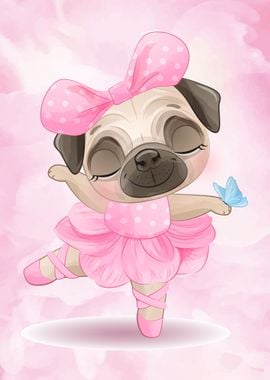 Sweet cute pug puppy