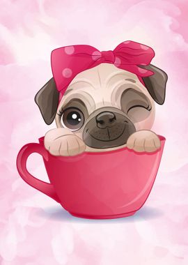 Sweet cute pug puppy