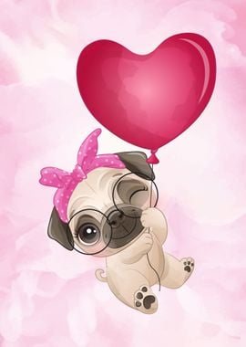 Sweet cute pug puppy