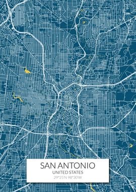 San Antonio Blue Map