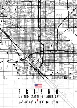 FRESNO MAP USA