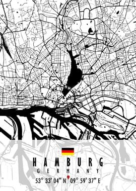 HAMBURG MAP GERMANY