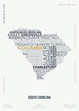 South Carolina USA map