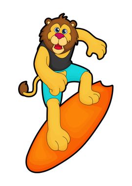 Lion Surfer Surfboard