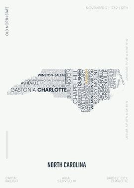 North Carolina USA map