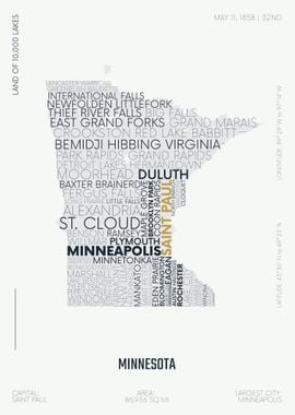 Minnesota USA map letter