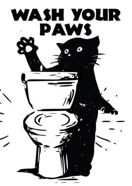 WASH YOUR PAWS CAT