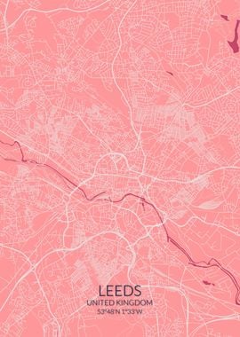 Leeds Pink Rose Map