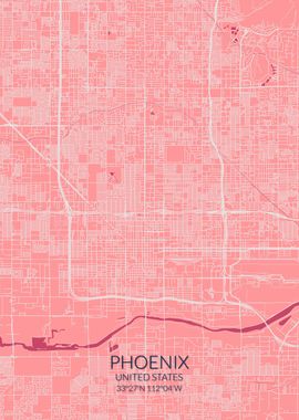 Phoenix Pink Rose Map