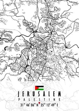 JERUSALEM MAP PALESTINE