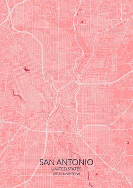 San Antonio Pink Rose Map