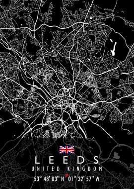 LEEDS MAP UNITED KINGDOM