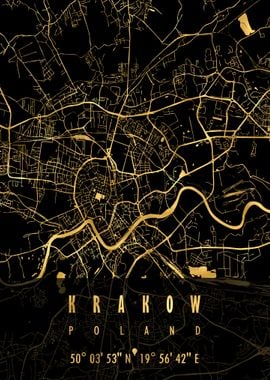 KRAKOW MAP POLAND