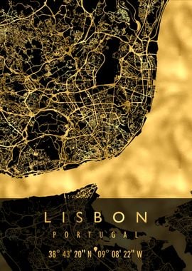 LISBON MAP PORTUGAL