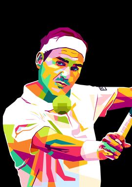 roger federer wpap pop art