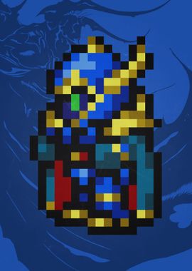 'FF IV Golbez Pixel Sprite' Poster, picture, metal print, paint by Ze ...